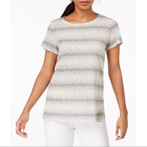 New EILEEN FISHER Recycled Cotton Stripe Tee Shirt